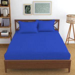 Royal Blue Stripe Fitted Bed Sheets