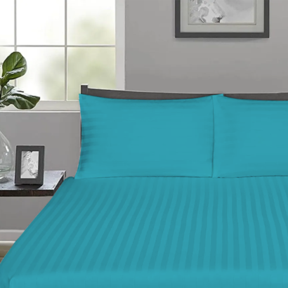 Turquoise Stripe Fitted Bed Sheets