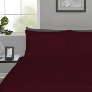 Wine Stripe Fitted Bed Sheets