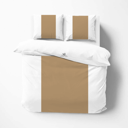 Taupe Contrast Color Bar Duvet Covers