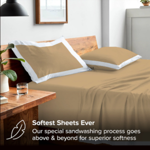 Taupe and White Dual Tone Bed Sheet Sets