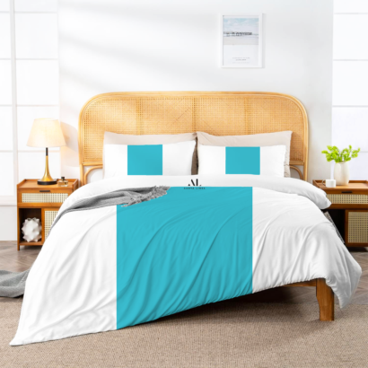 Turquoise Contrast Color Bar Duvet Covers