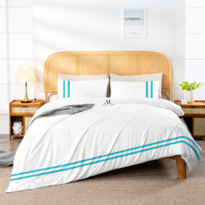 Turquoise Two Line Duvet Cover