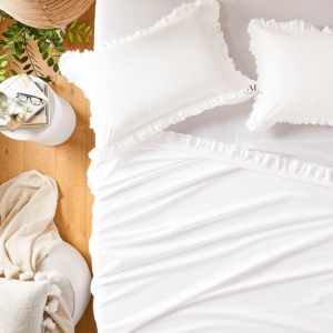 White Ruffle Bed Sheets
