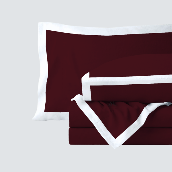 Wine and White Dual Tone Bed Sheet Sets