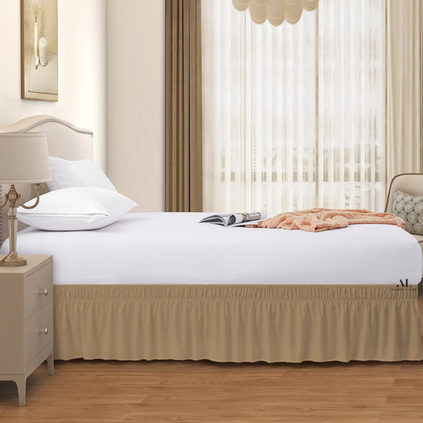 Taupe Wrap Around Bed Skirts