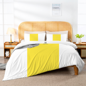 Yellow Contrast Color Bar Duvet Covers