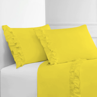 Yellow Ruffle Bed Sheets