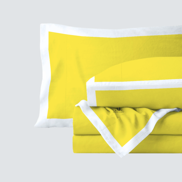 Yellow and White Dual Tone Bed Sheet Sets