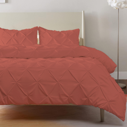 Brick Red Pinch Duvet Cover