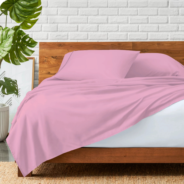 Pink Flat Bed Sheets