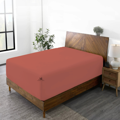 Brick Red Fitted Bed Sheets