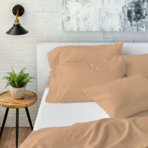 Beige Bed Sheets with Four Pillow Covers