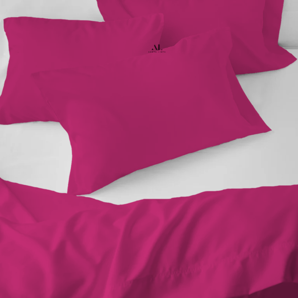 Hot Pink Bed Sheets with Four Pillow Covers