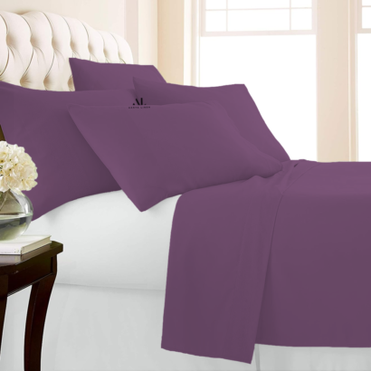 Lavender Bed Sheets with Four Pillow Covers