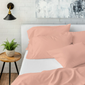 Peach Bed Sheets with Four Pillow Covers
