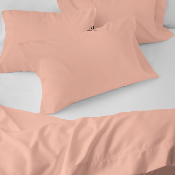 Peach Bed Sheets with Four Pillow Covers