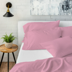 Pink Bed Sheets with Four Pillow Covers