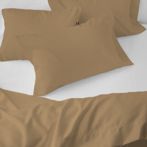 Taupe Bed Sheets with Four Pillow Covers