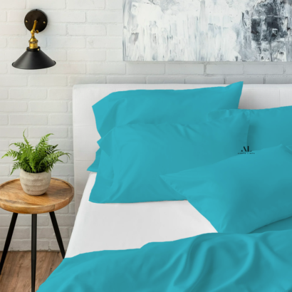 Turquoise Bed Sheets with Four Pillow Covers