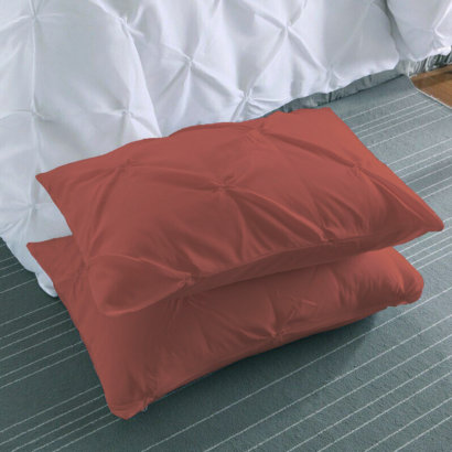 Brick Red Pinch Pillow Covers