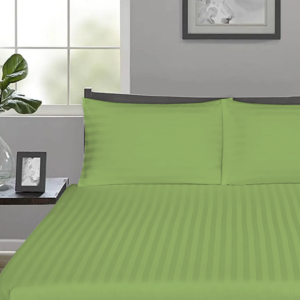 Sage Green Stripe Fitted Bed Sheets