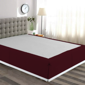 Wine and White Dual Tone Bed Skirts