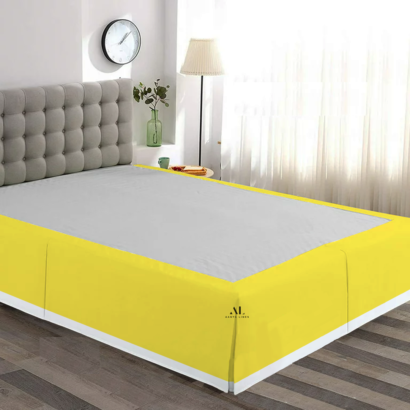 Yellow and White Dual Tone Bed Skirts