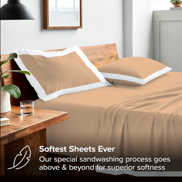 Beige and White Dual Tone Bed Sheet Sets
