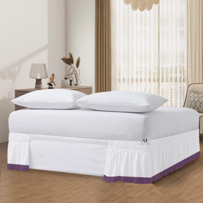 Lavender Dual Tone Wrap Around Bed Skirts