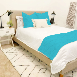 Turquoise Pinch Bed Runner