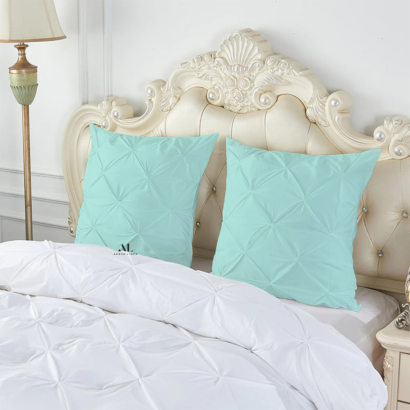 Aqua Blue Pinch Cushion Covers
