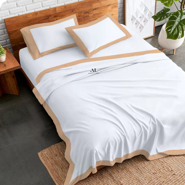 Beige Dual Tone Bed Sheets