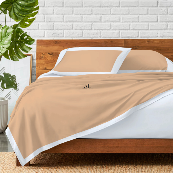 Beige and White Dual Tone Bed Sheets