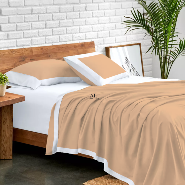Beige and White Dual Tone Bed Sheets
