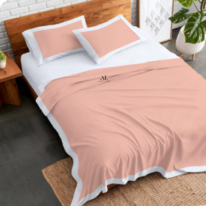 Peach and White Dual Tone Bed Sheets