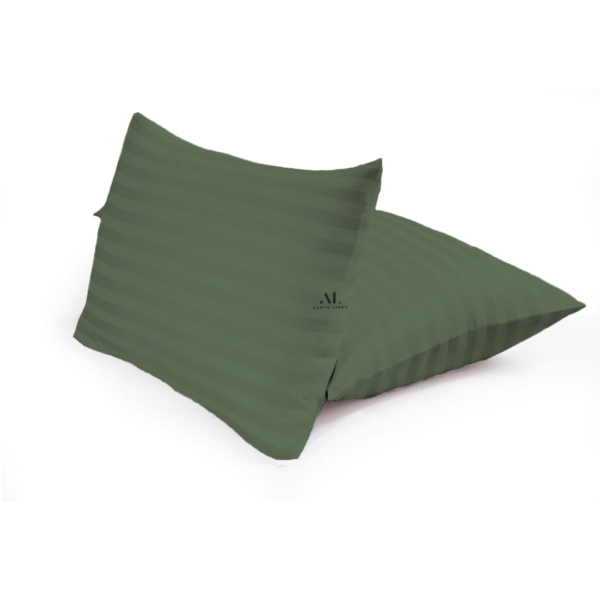 Moss Green Stripe Pillow Covers