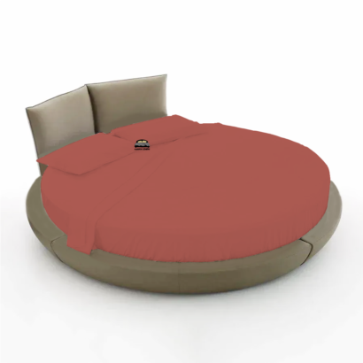 Brick Red Round Bed Sheets