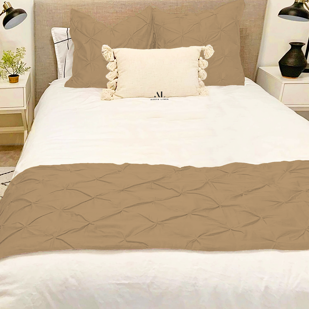 Taupe Pinch Bed Runner