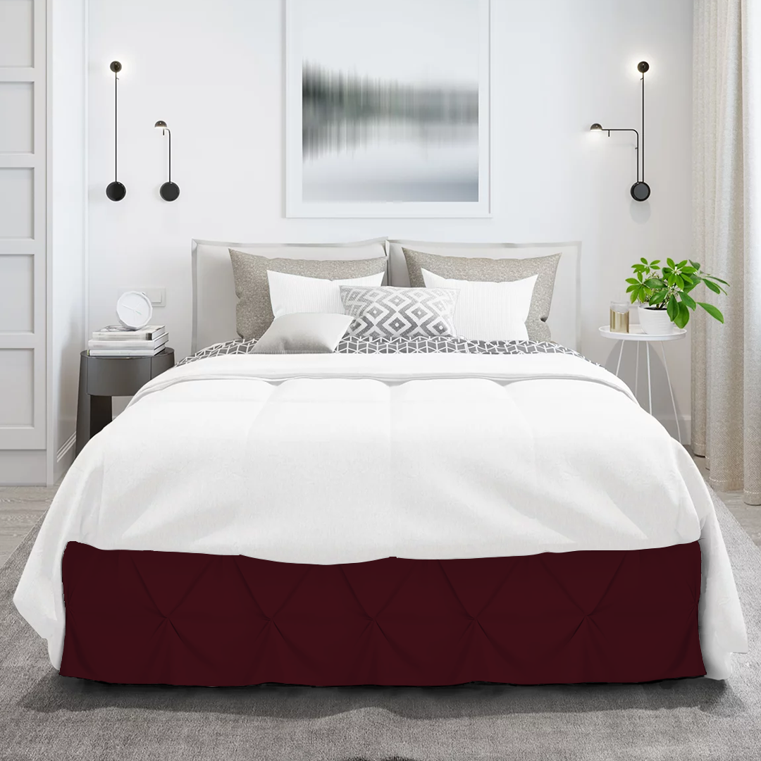 Wine Pinch Bed Skirts