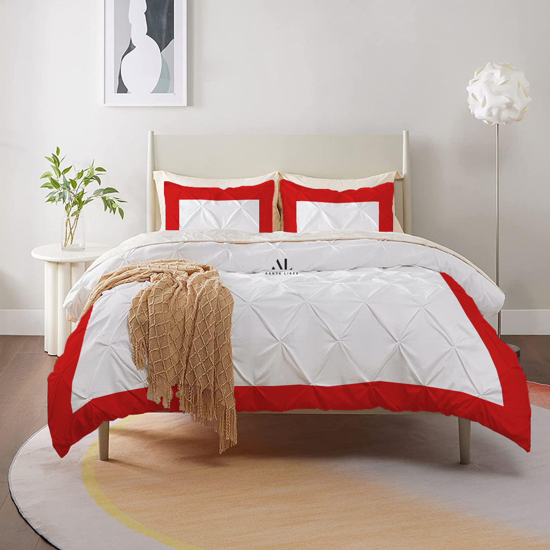 Red Dual Tone Pinch Duvet Covers