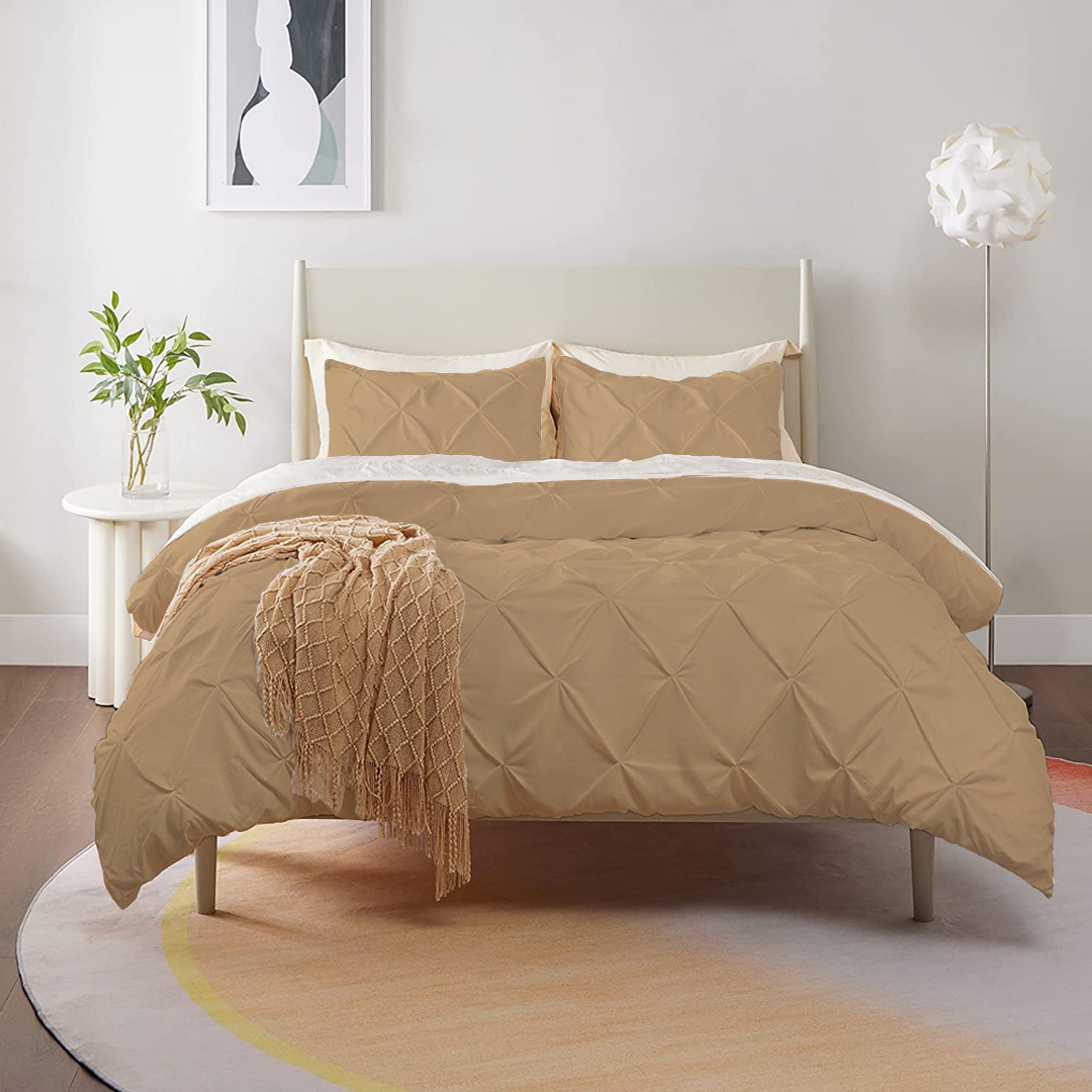 Taupe Pinch Duvet Cover