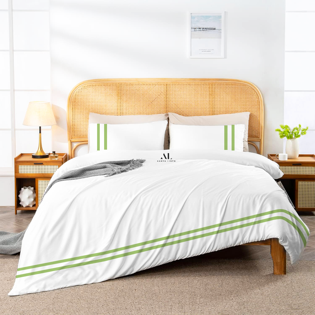 Sage Green Two Line Duvet Cover