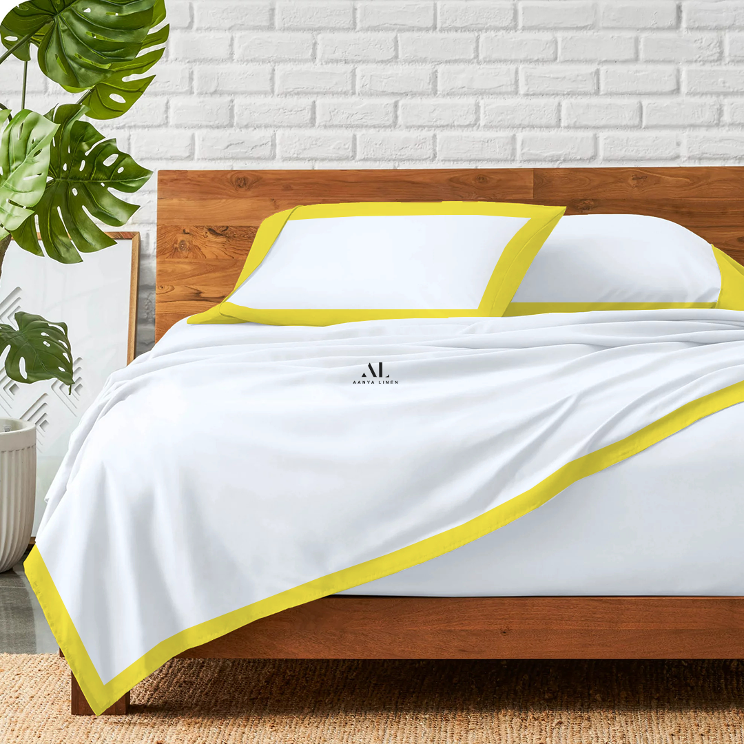 Yellow Dual Tone Bed Sheets