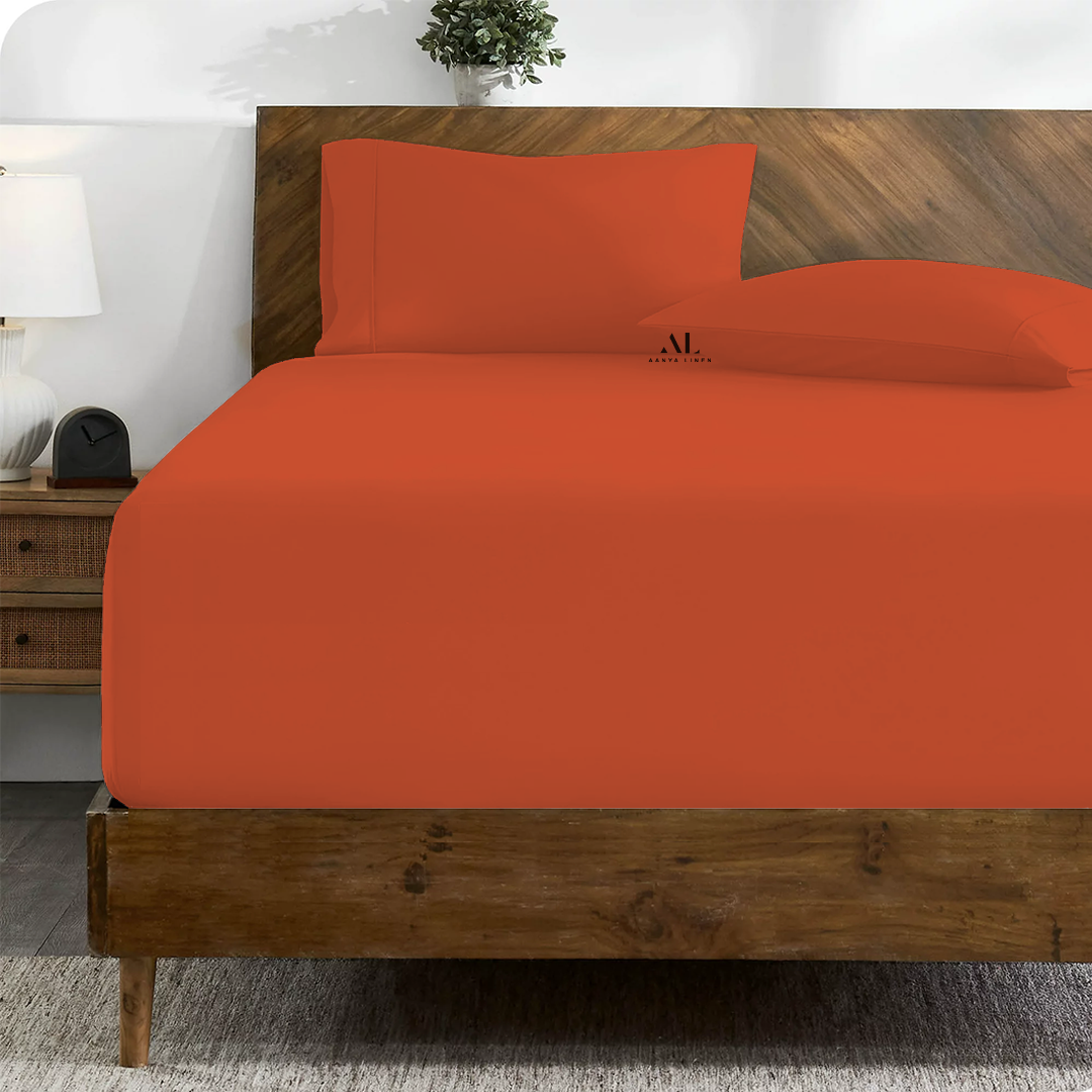 Orange Fitted Bed Sheets