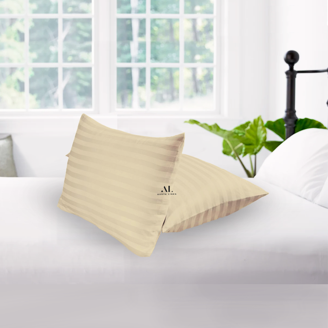 Ivory Stripe Pillow Covers